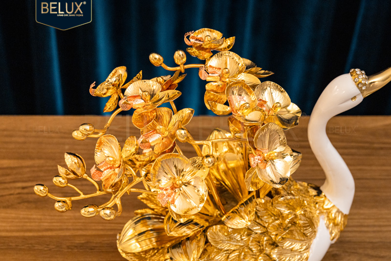 Chậu Lan Song Hỷ Mạ Vàng 24K –Biểu Tượng Của Tình Yêu Vĩnh Cửu Và Sự Sang Trọng